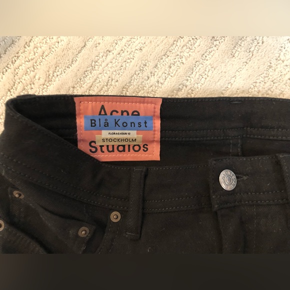 ACNE Studios Bla Konst Mid-Rise Peg Black Skinny Jeans Black Size 29/32 New WOT - Picture 8 of 13